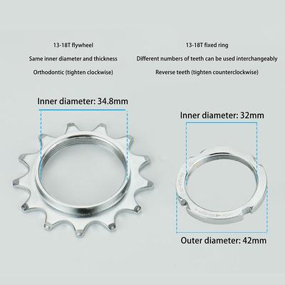 13Z/14Z/15Z/16Z/17Z/18Z Fixed Gear 1-Gang Fahrradrad Ritzel Sperren für Fixed Track Bike Nabe