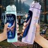 1PC Wife Husband Couple Romantic Quote Print 750ml Color Plastic Sports Water Bottle Leakproof Flip Straw Lid Suitable for Sports Office Home Use
