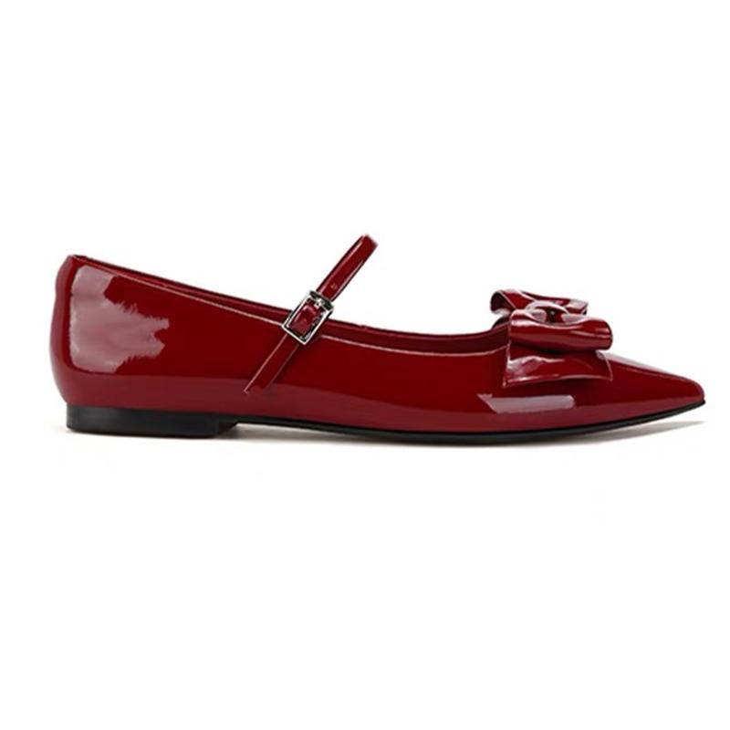 Fashion Bow Women Flats Shoes Pointed Toe Fashion Dress Loafers Shoes Shallow Sexy Autumn Mary Jance 2025 Designer Luxury Zapatos Mujer