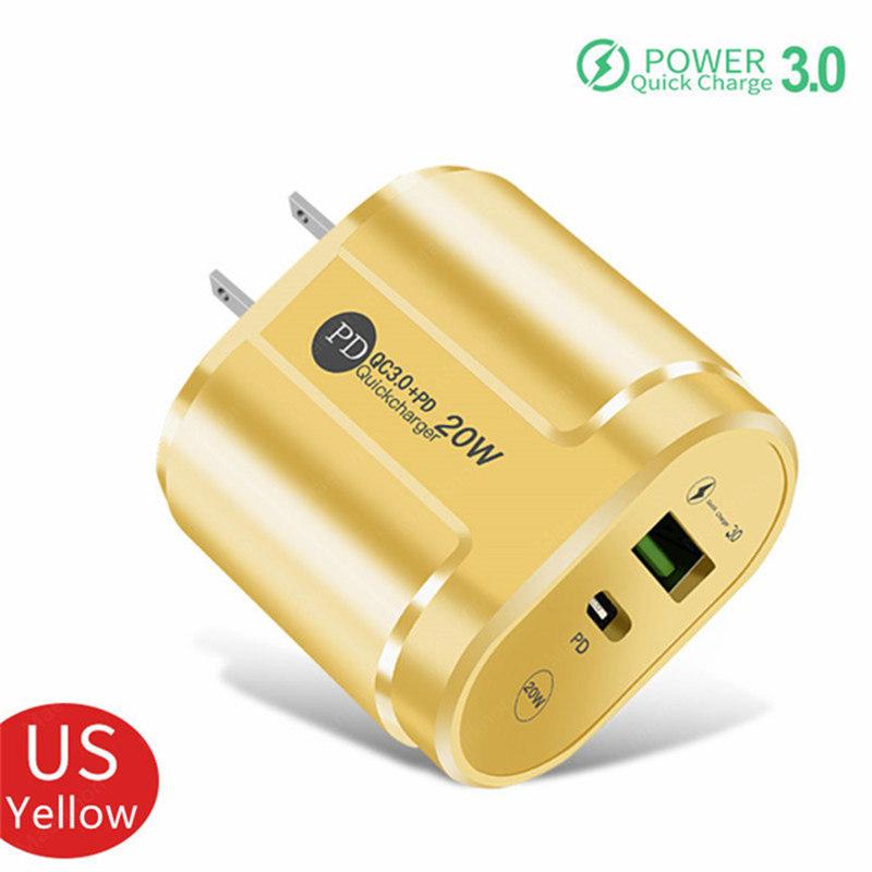 2 Ports USB Charger Quick Charge 3.0 PD 20W Type C Phone Charger Fast Charging Adapter For iPhone 13 12Pro Huawei Xiaomi Samsung