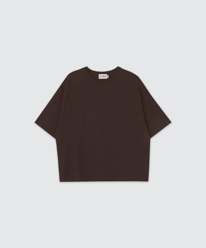 LEARVE Frame Raglan Crop T-Shirt Brown