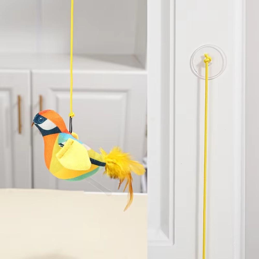 Vivid Chirping Interactive Bird Cat Toys Electronic Bird Fun Attract Cat Toy  for Indoor Cats