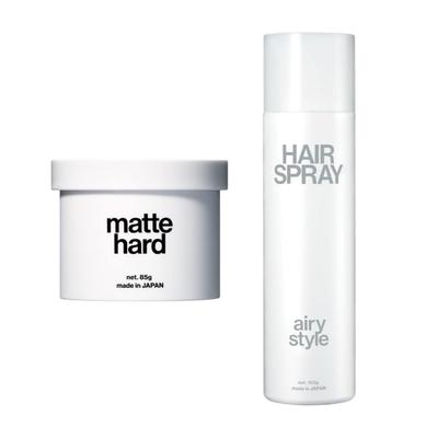 LIPPS Matte Hard Wax 85g & Airy Style Spray 150g Set, Apple Green Scent, Men's, Keep, Salon