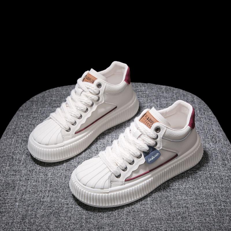 Damen Weiße Plateau Schuhe Leichte Klobige Sneaker Mode Outdoor Trainer Weiblich Lässig Schnürschuhe Vulkanisierte Schuhe