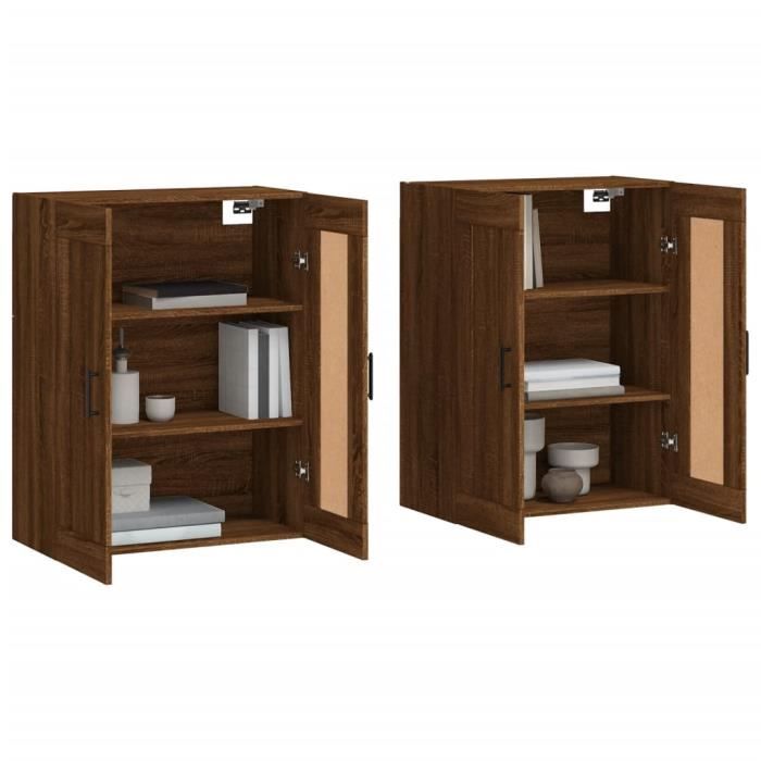VidaXL Wall Cabinets 2 Pcs Brown Oak Engineered Wood 3198032