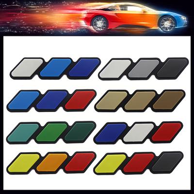 3 Kleuren Grille Badge Auto Driekleurige Nationale vlag Grille Embleem Mesh Sleufgrille Auto Badge Accessoires