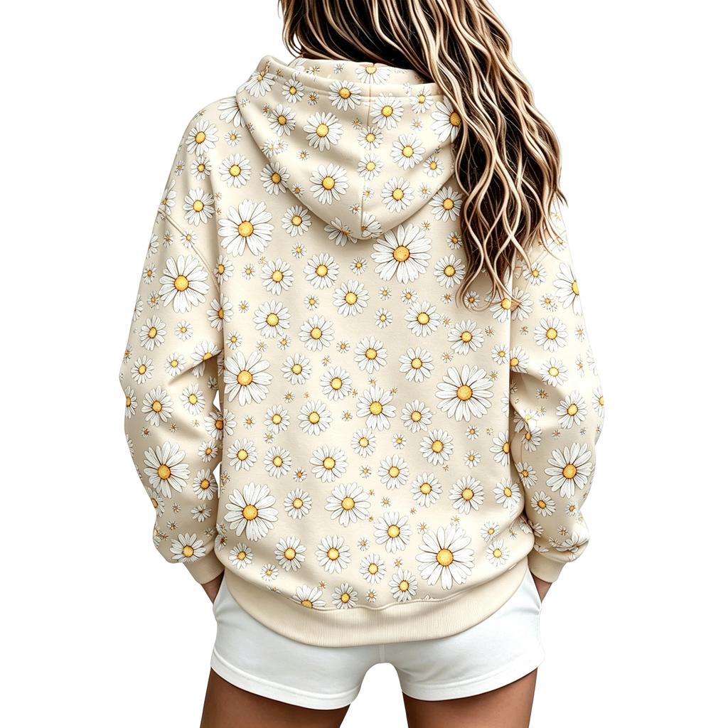 Women's Loose Fit Graphic Print Hoodie Casual Pullover Hooded Sweatshirt for Everyday Wear