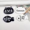 Handmade Black & White Cartoon Kitten Resin Accessories: Hair Clips, Phone Cases, Keychains, Pendants, Ornaments.