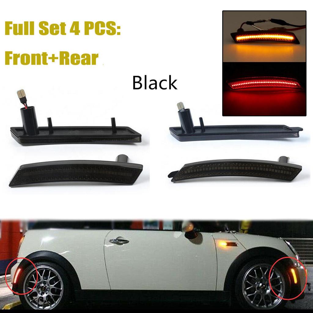4Pcs Front +Rear Fender LED Side Marker Light For MINI Cooper R55 R56 R57 R58 R60 R61