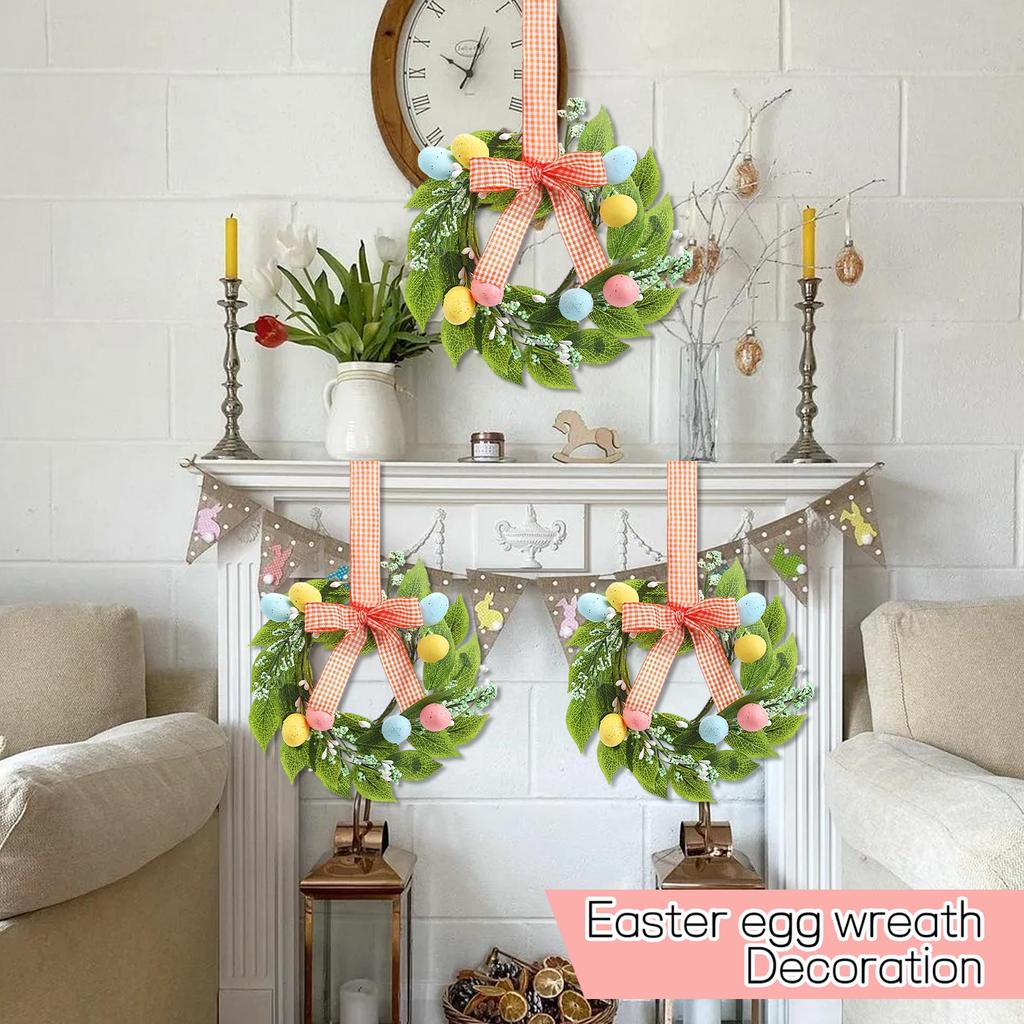Miniature Easter Wreath, Suitable For Kitchen Cabinets, Miniature Spring Artificial Easter Egg Wreath.