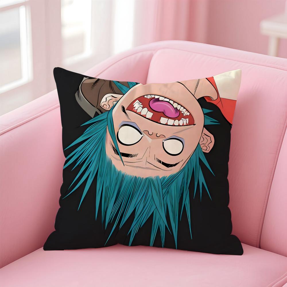 Classic Virtual British Band GGorillaz Cushion Cover Pillow Case Soft Skin Friendly Fabric Concealed Zipper