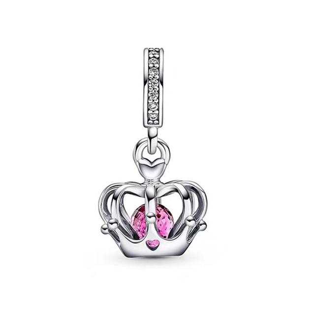 2022 New 925 Sterling Silver Pink Series Butterfly Firefly Pendant Diy Fine Beads Fit Original Fashion Charm Bracelet Jewelry