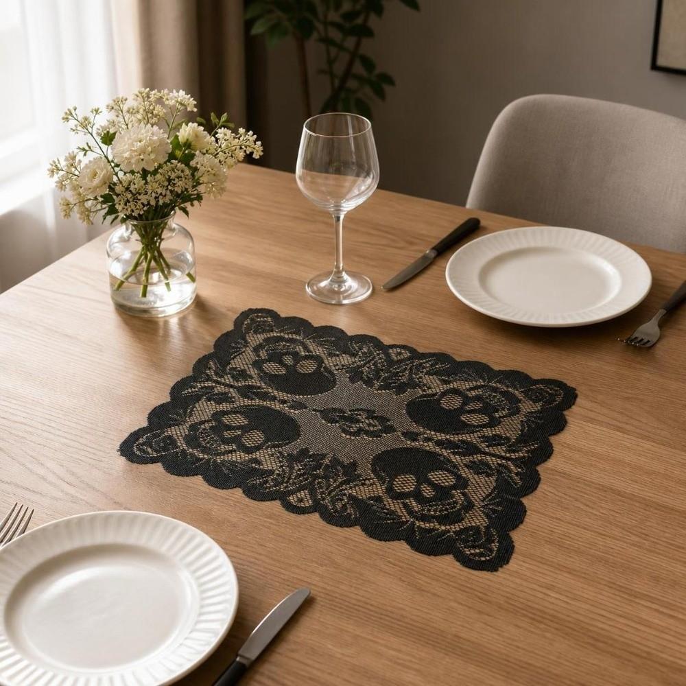 Skelett Fledermaus Essunterlage Gotischer Stil Tischservietten Halloween Platzsets Tischdekorationen