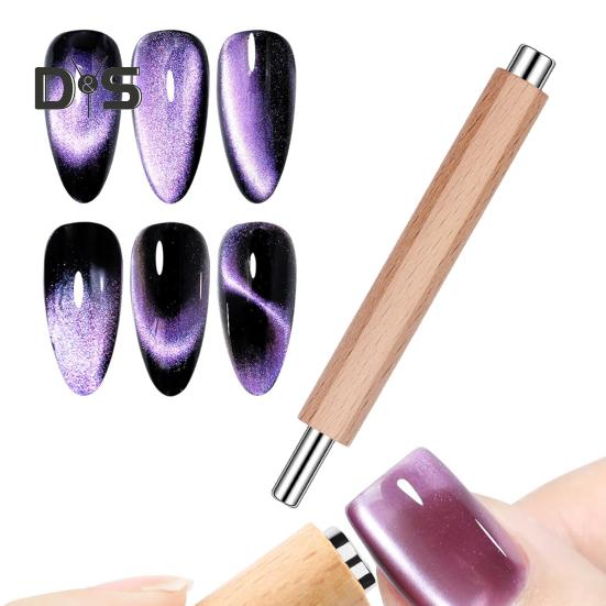 Doppelkopf-Magnetstab Y-förmiger Eisendraht Maniküre-Werkzeugset Einfach zu bedienen Tragbar Holz Starker Zylinder-Magnetstab-Kit