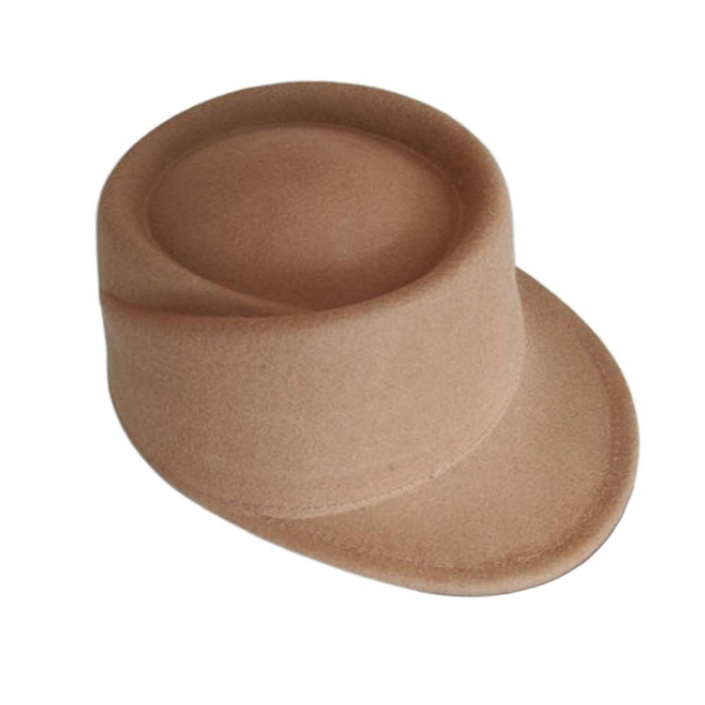 

Adjustable Top Hat for Women Warm Fedora Hats Trendy Wool Hat for Party коричневий