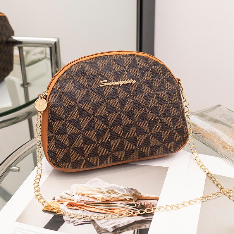 

Женская сумка модная сумка-ракушка с принтом новая модная контрастная цветная сумка через плечо женская сумка кошелек персонализированная сумка-мессенджер сумка коричневый