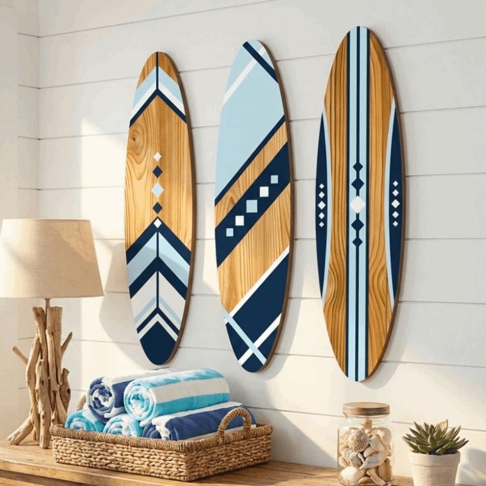 with Hook Wooden Surfboard Sign Hawaiian Theme Wall Hanging Sign  Festival Decor
