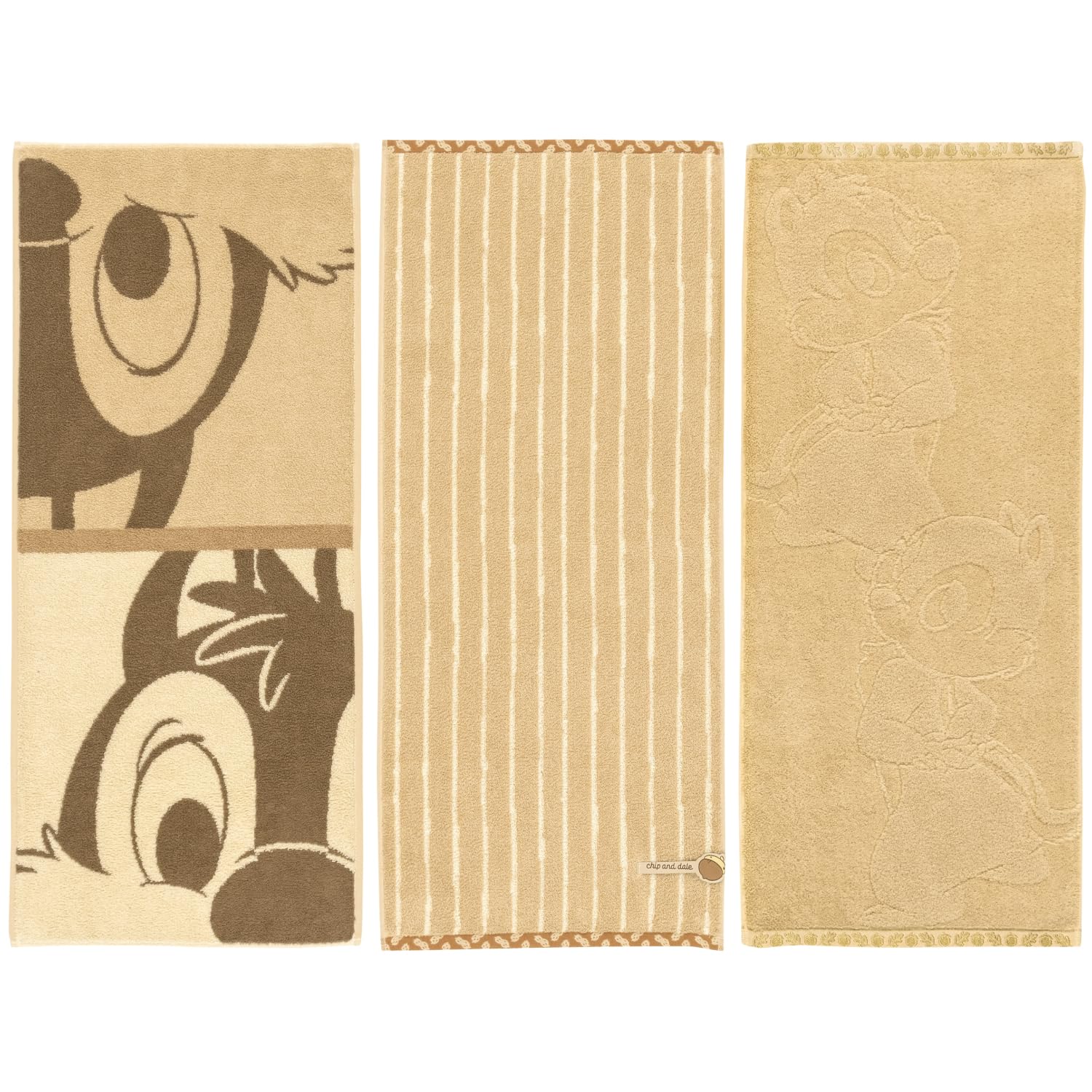 

Towel Laboratory Disney Face Chip Low Gift [Disney Characters] #modern Towels, & Dale, 3-Piece Set, Fluffy, Fast-Absorbent, 100% Cotton, Shedding,