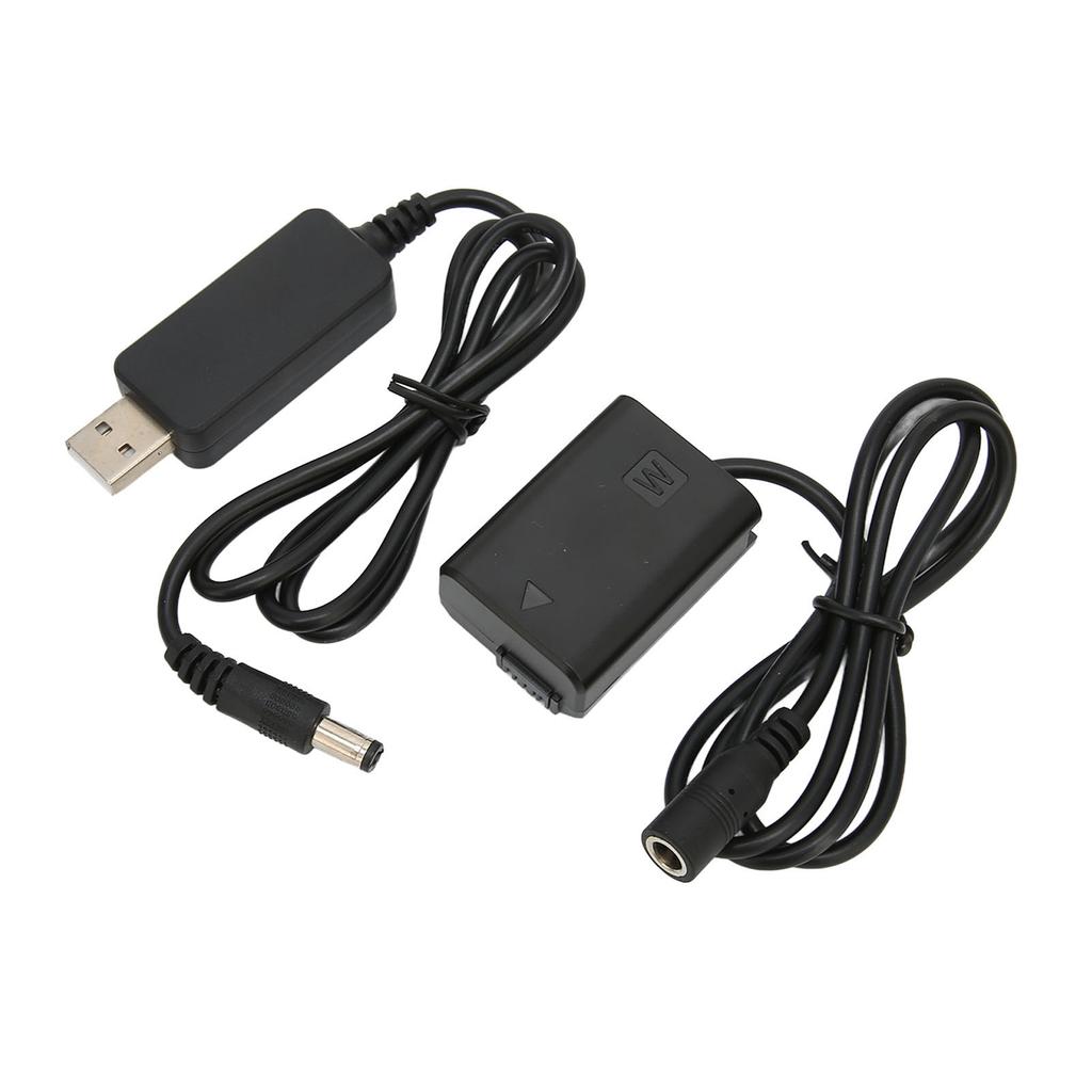 FW50 DC Coupler Black Full Decoding Dummy Battery with USB Adapter Cable for Sony A7R A7 A7S A7S II