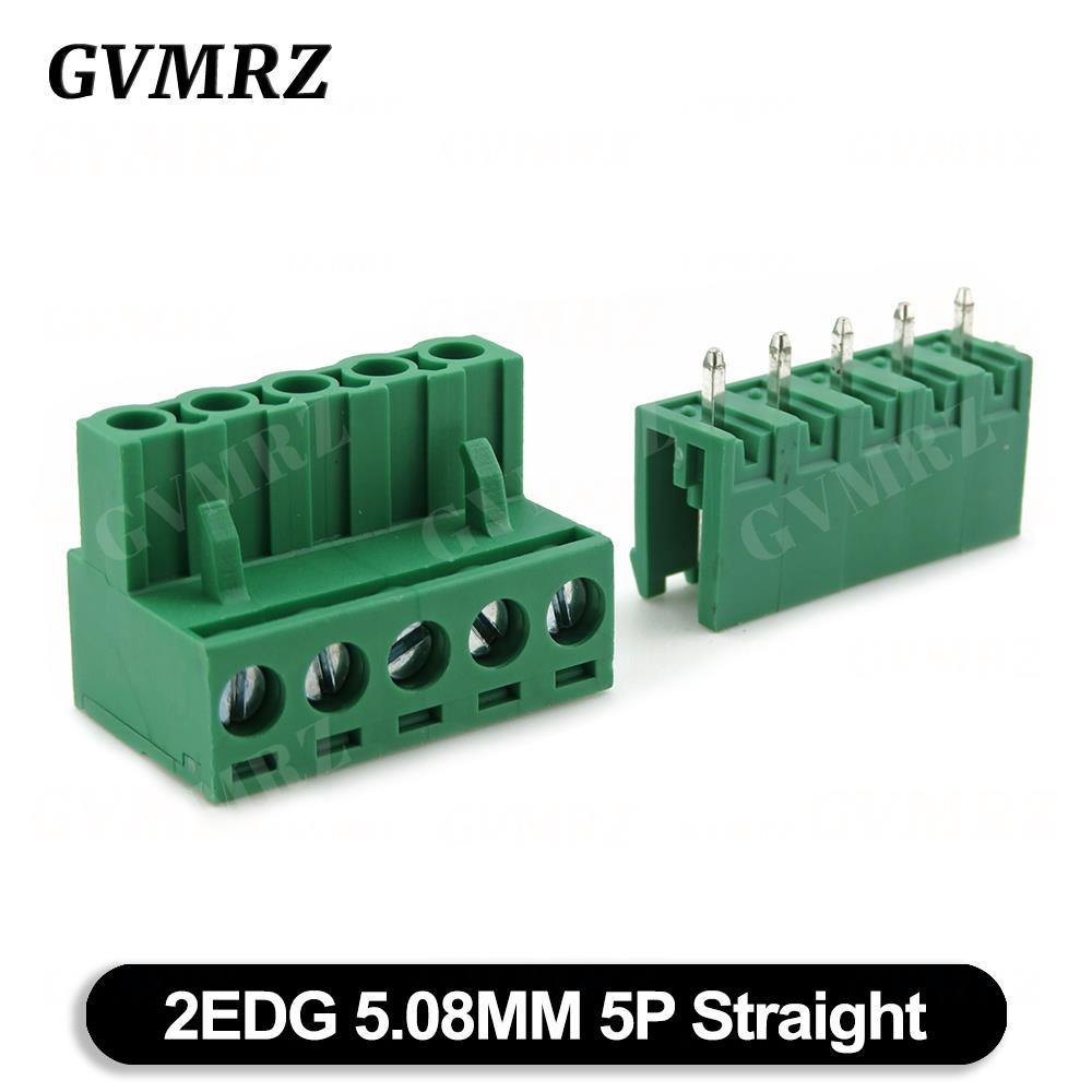 5Set 2EDGK 5.08mm Terminal Block Male Female 5.08 Plug-in Opening PCB Connector 2EDG PCB 2P 3P 4P 5P 6P 7P 8P 9P 10P 12P