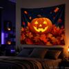 Halloween Tapestry Pumpkin Maple Leaf Spider Print Bedroom Living Room Halloween Party Wall Hanging Backdrop Decor Cloth
