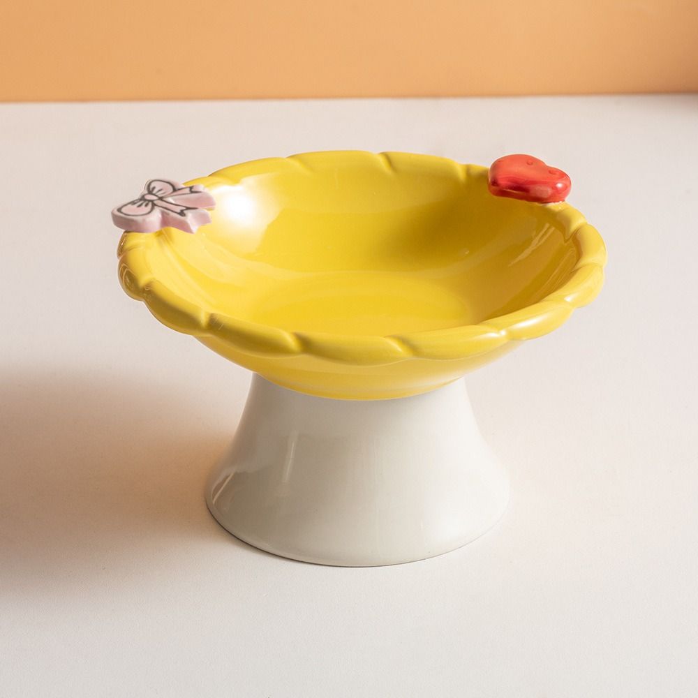 Ceramic Pet Food Water Bowl Cute Pet Food Dispenser Multifunction Elevated Cat Bowl  Pet Supplies