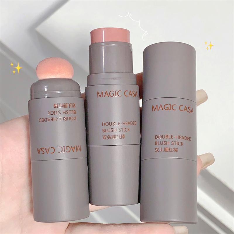 1PC Double-ended Blush Stick Waterproof Brightening Face Contouring Shadow Blusher Long-lasting Tint Cheek Korean Makeup Cosmetics