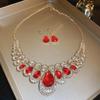"High-End Luxury Drop Necklace and Earrings Set - European and American Niche Versatile Jewelry"