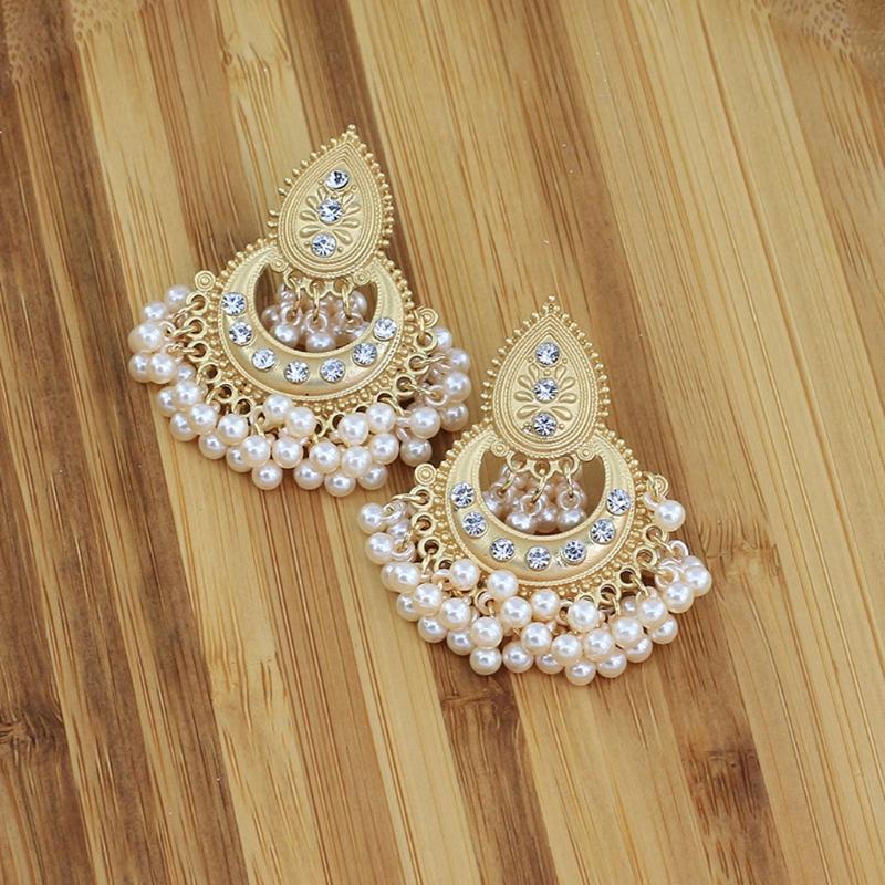 Retro Indian Bollywood Earrings Ethnic Style Earrings Kundan Peacock Jhumka Jhumki Drop Earring Gypsy Jewelry Decoration
