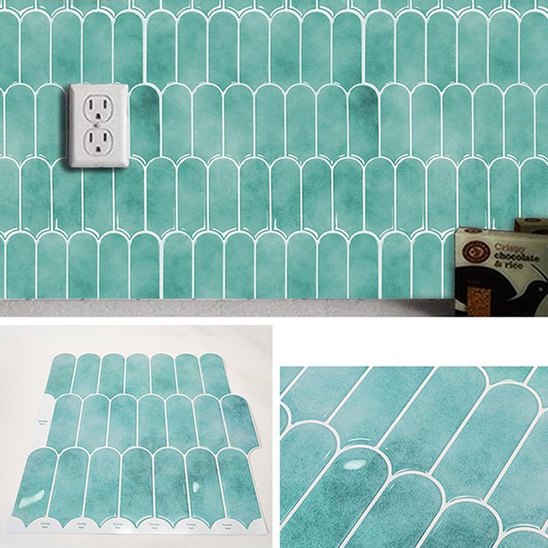 4/8 Pcs Self Adhesive Vinyl Wallpaper Peel And Stick 3D Effect Tiles Waterproof Kicthen Ceramic Tile Aluminum Foil Wall Stickers