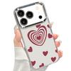 Silky Love Hearts Pattern Case For iPhone 17 Pro Max Plating Lens Frame Clear Soft Cover For iPhone 16 15 14 13 Pro Max 11 16E 17E