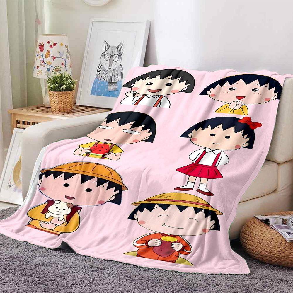 1pc Chibi Characters Collection Flannel Blanket,Ultra Soft Warm Plush Throw for Home Bedroom Bed Sofa Cover Camping Picnic Gift Y7245
