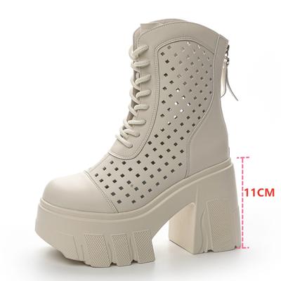 Stivali estivi da donna Stivali con tacco alto in rete Stivali da donna Altezza fresca Stivali da donna