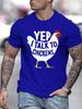 Unisex O Neck Tee Funny Chicken Text Graphic Print Cotton Short Sleeve Loose Summer Street Breathable Daily Casual Basic Wear Top
