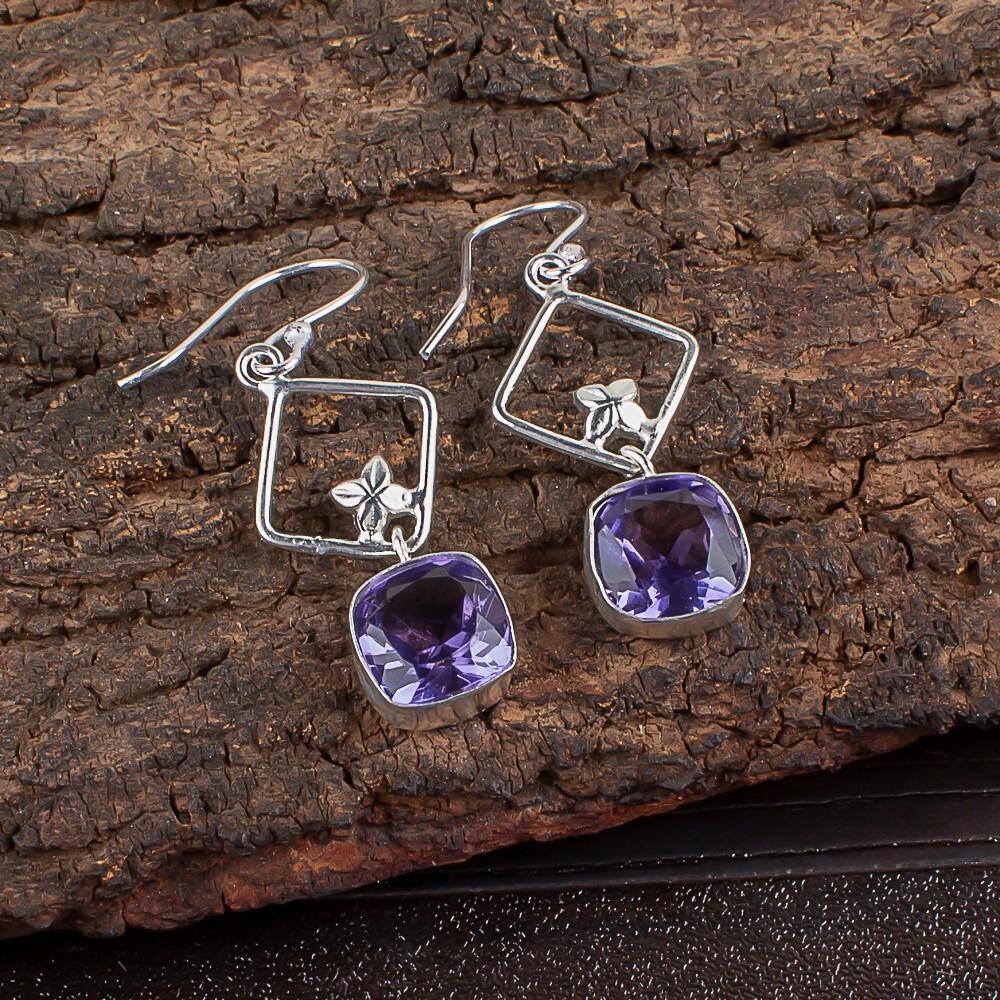 

Водяной сапфир Драгоценный камень Серебро 925 пробы Ювелирные изделия Ручной работы Серьги 1.70 EE-10-7