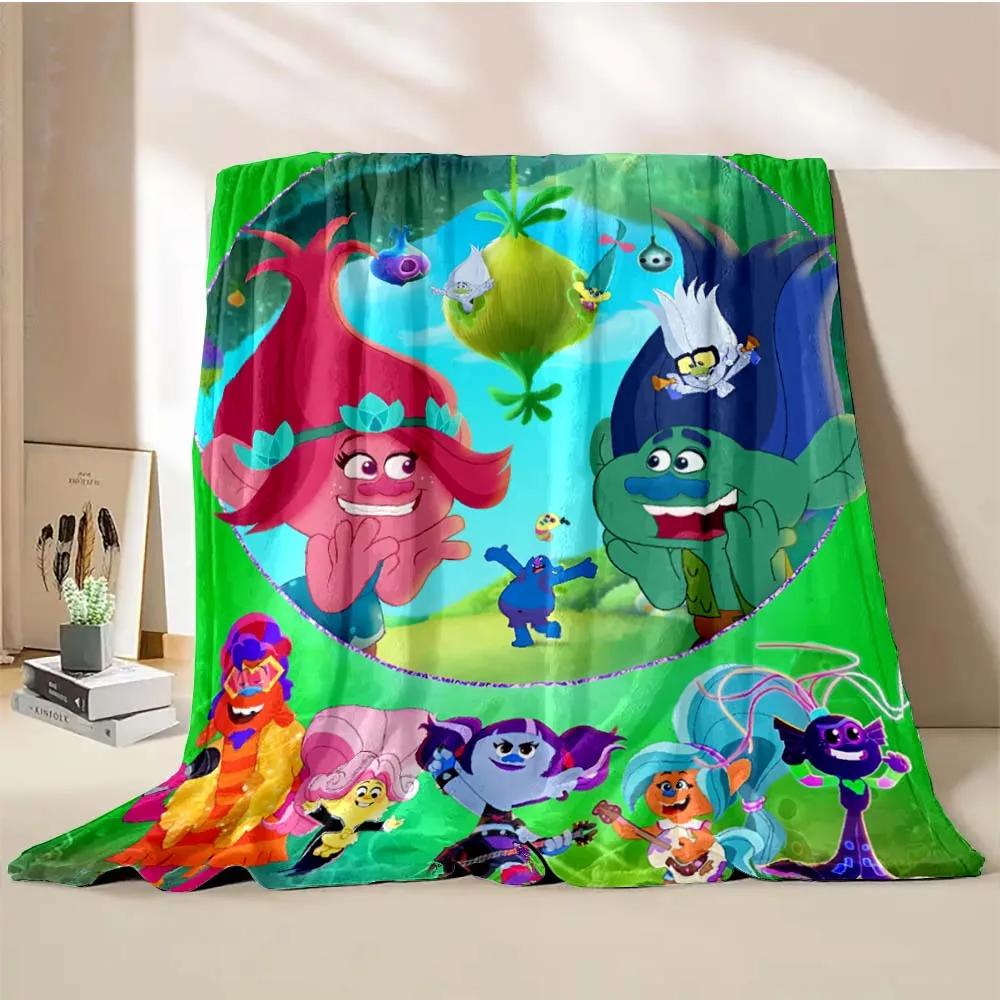 Cobertor Desenho Animado Trolls Juntos Quente Macio Fofo Tamanho King Manta para Criança Adulto Sofá Cama Cobertor de Quebra-cabeça Viagem Manta Presente