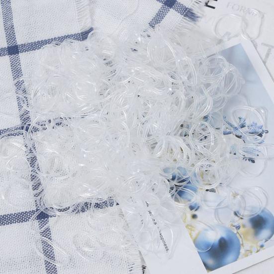 500Pcs Disposable Clear Rubber Band Elastic Bind Tie Hair Ring Ponytail Holder