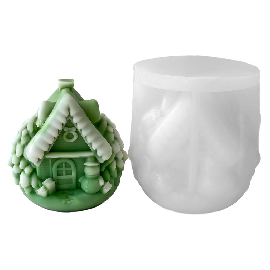 Christmas House Candle Mould Silicone Molds Ornament Molds Castings Molds Handmade Plasters Molds Craft Supplies