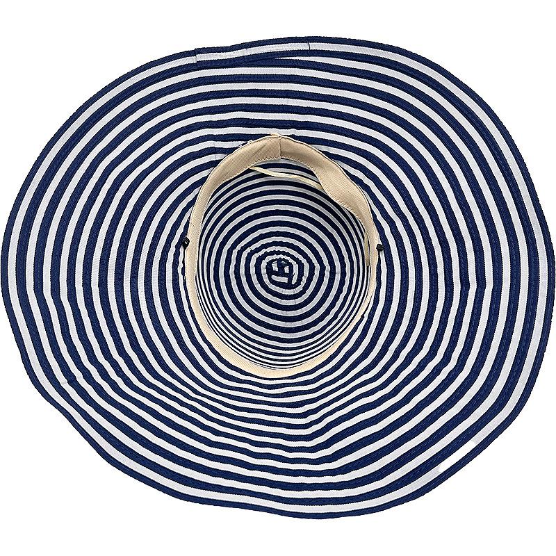 Big Brim Foldable Sun Hat for Women Summer Sun Protection Fisherman Hat Striped Big Head Circumference Outdoor Cycling Sun Hat