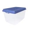 Clear Plastic Storage Bin 72 Quart Stackable with HI-RISE Lid Durable Organizer Garage Home Adult Use Carrying Handles