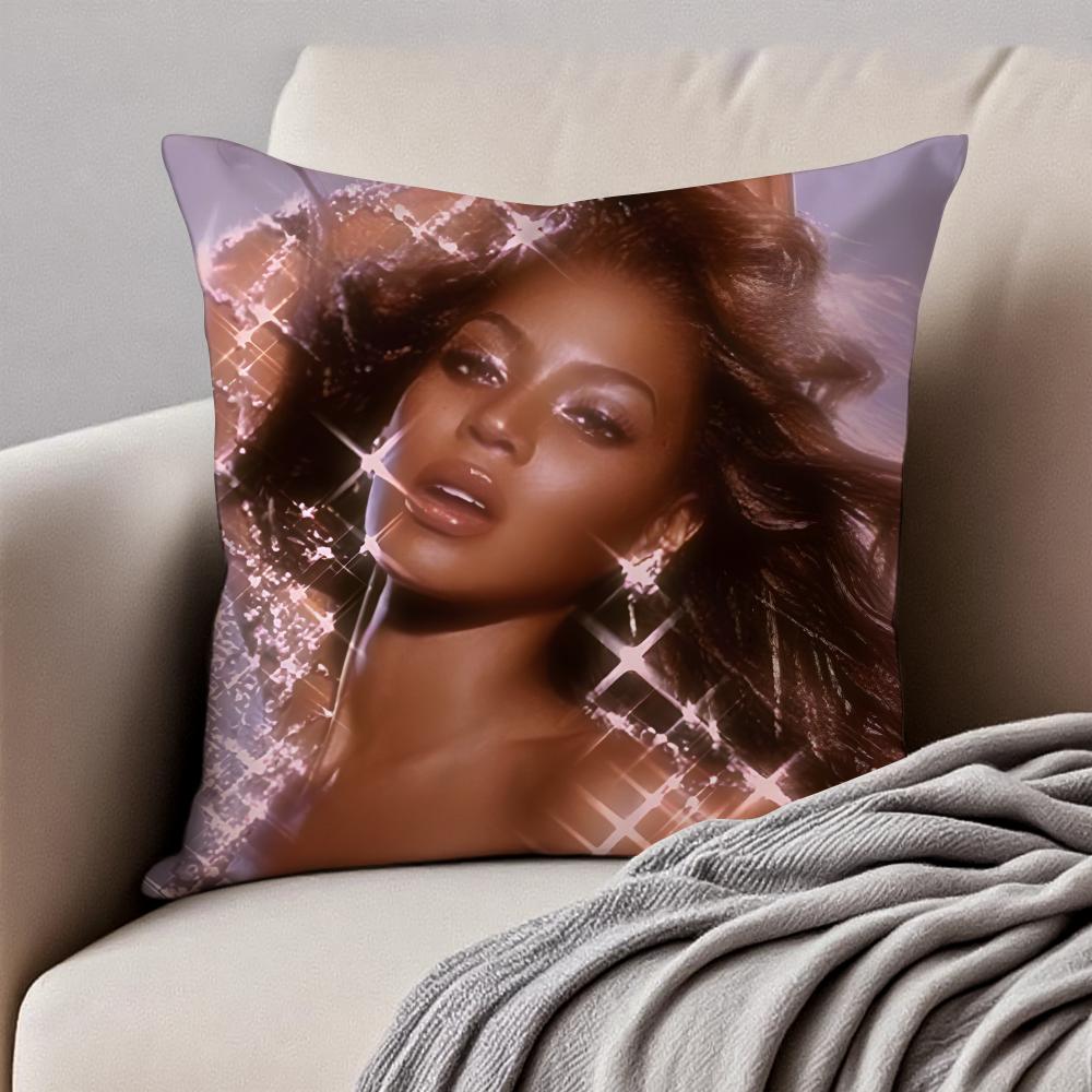 SINGER BBeyoncé Giselle Knowles Cushion Cover Pillowcase Antidustmite Invisible Zipper Short Plush Sofa Cushion