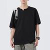 Men Notch Neck Solid T Shirt Short Sleeve Loose Casual Distressed Texture Daily Street Summer Basic Top
