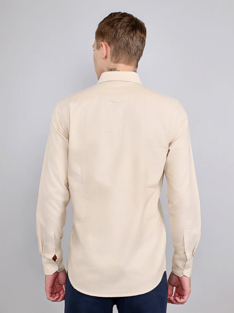 MONTE CARLO Men Slim Fit Beige Shirt