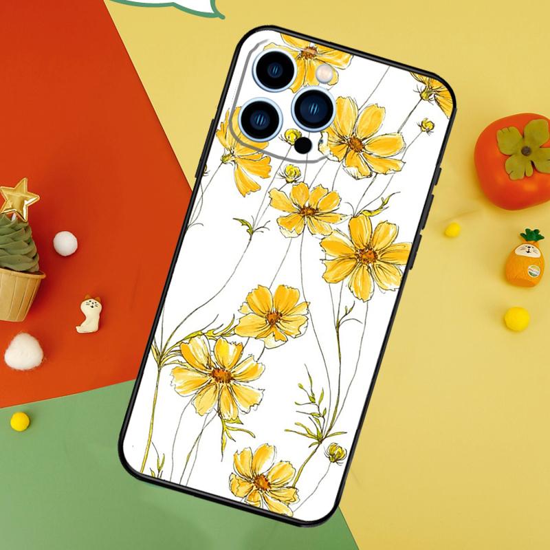 Желтые Цветы Космоса Лавандовый Чехол Для Телефона Для iPhone 17 Pro Max16 15 14 13 11 12 Pro Max Plus 12 13 Mini 16e 17 Air Cover iPhone 15 Pro