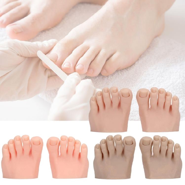 Practice Fake Foot Model Half Foot Design Fake Foot Flexible Silicone Prosthetic Manicure Tool for Nail Art Training