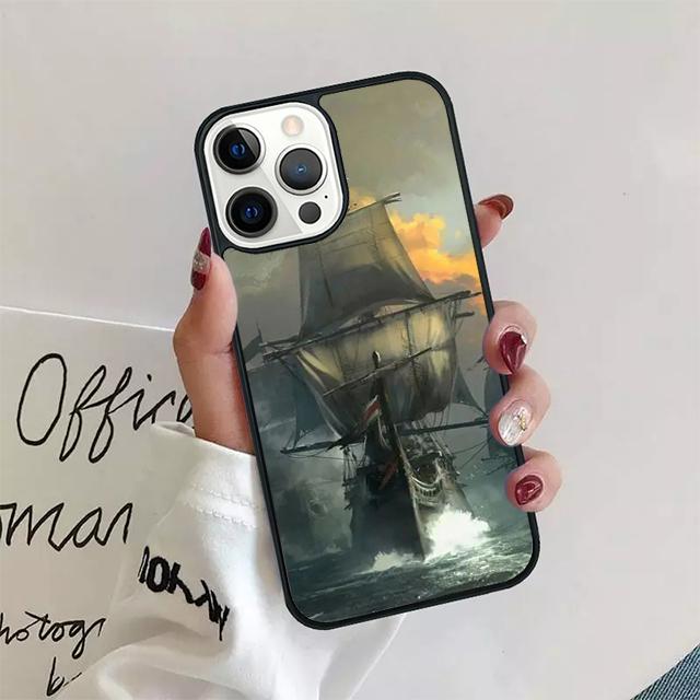 Sailing Pirate Ship Boat Phone Case Back Cover for iPhone 17 Air 16 15 14 13 11 12 Pro Max PlusS Shell Coque