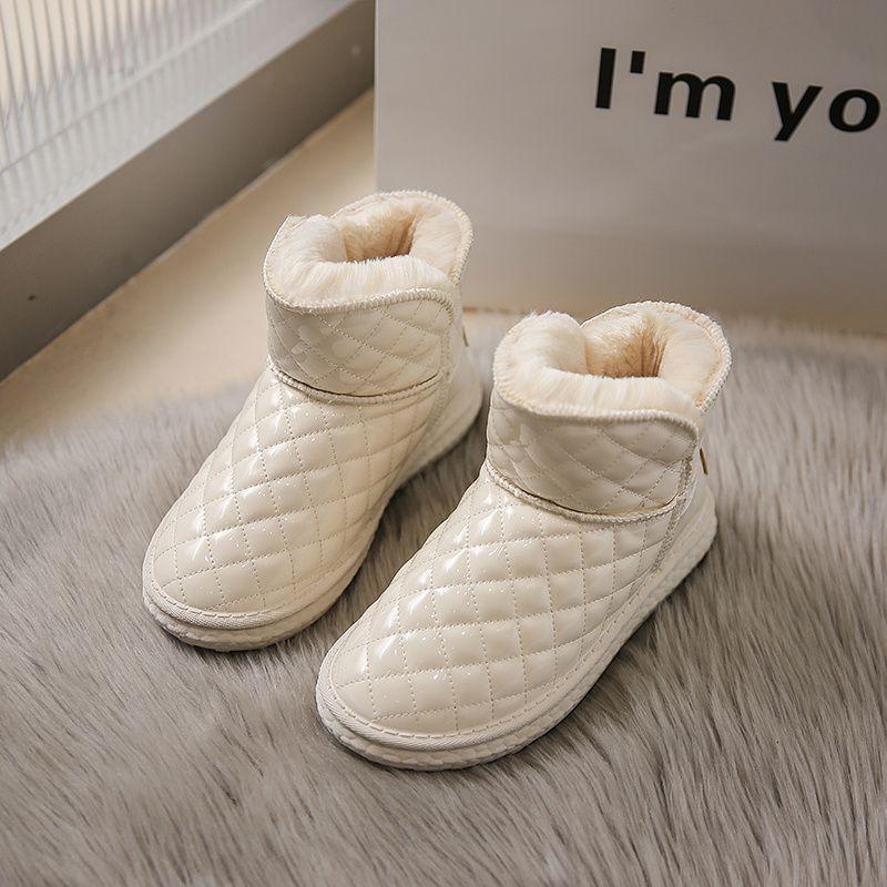 

Женские зимние ботинки 2025 новая зарубежная мода хлопковые ботинки на толстой подошве водонепроницаемые короткие ботинки детская обувь 41