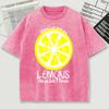 When Life Give You Lemons Pattern Washed Men T Shirt Summer Trendy Tee Shirts Soft Cotton O-Neck Short Unisex Loose Top