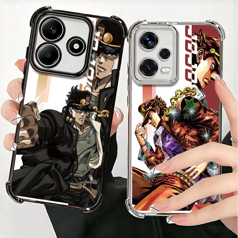 JoJo Adventure Anime Desgin Soft Phone Case For Xiaomi Redmi Note 14 15 Pro Plus 13 12 11S 11T 5G 10 9S 9 Plating Anti-Fall Fund