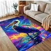 Psychedelic Neon Pelican Print Carpet for Bedroom Living Room Bedside Sofa Floor Mat Modern Home Decor Area Rug Large Size